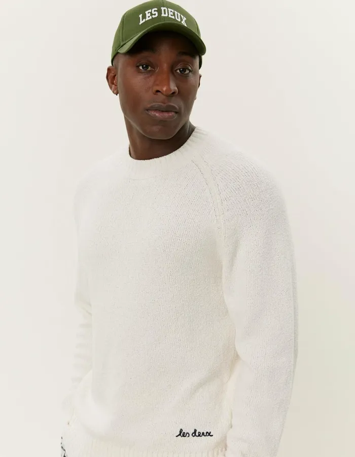 Knitwear Men Les Deux Brad Roundneck Knit 8211 Ivory