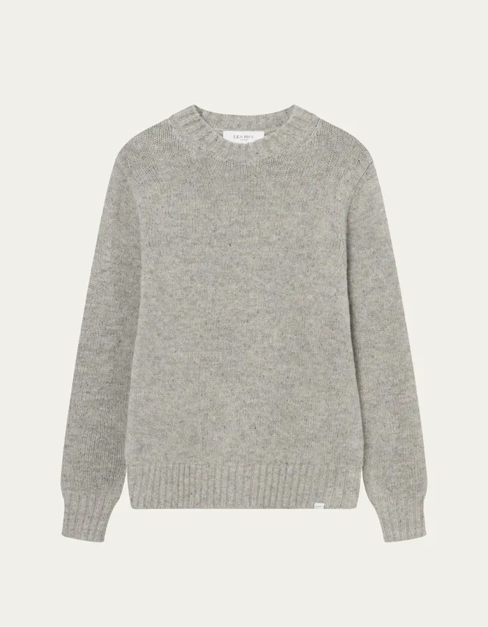 Knitwear Men Les Deux Gary Fleck Wool Roundneck 8211 Grey Melange