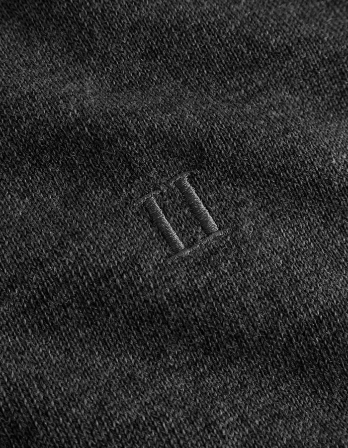 Knitwear Men Les Deux Greyson HalfZip Merino Knit 8211 Dark Grey Melange
