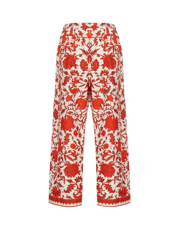 La Doublej Drawstring Pants Dragonflower Mini Red In Summer Poplin Women Shorts and Pants