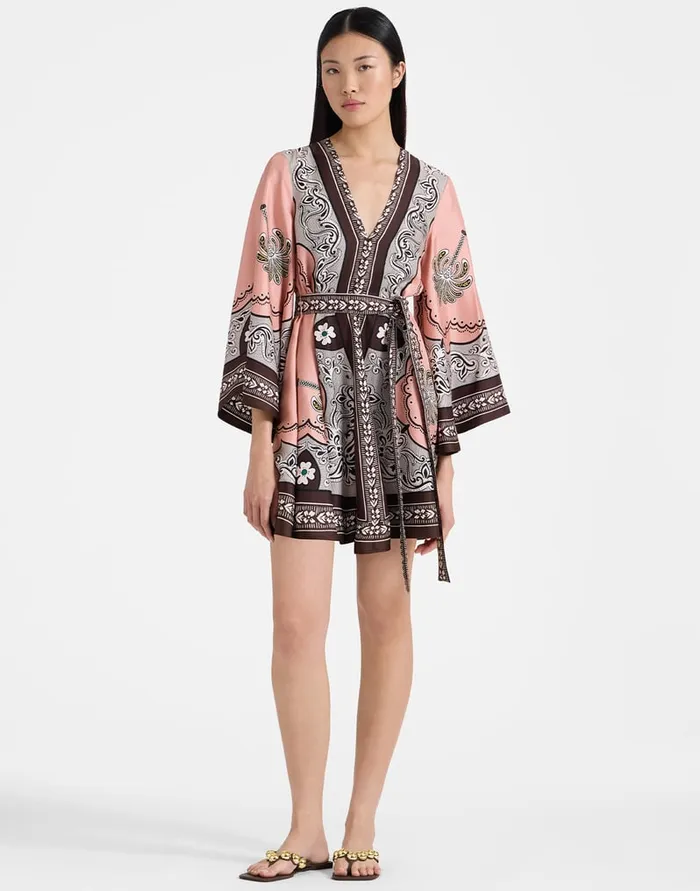 La Doublej Mini Magnifico Dress Mirage Place Pink In Silk Twill Women Dresses