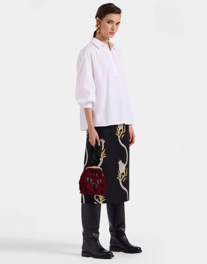La Doublej Poet Shirt Solid White In Tailor Poplin Women Shirts and Tops