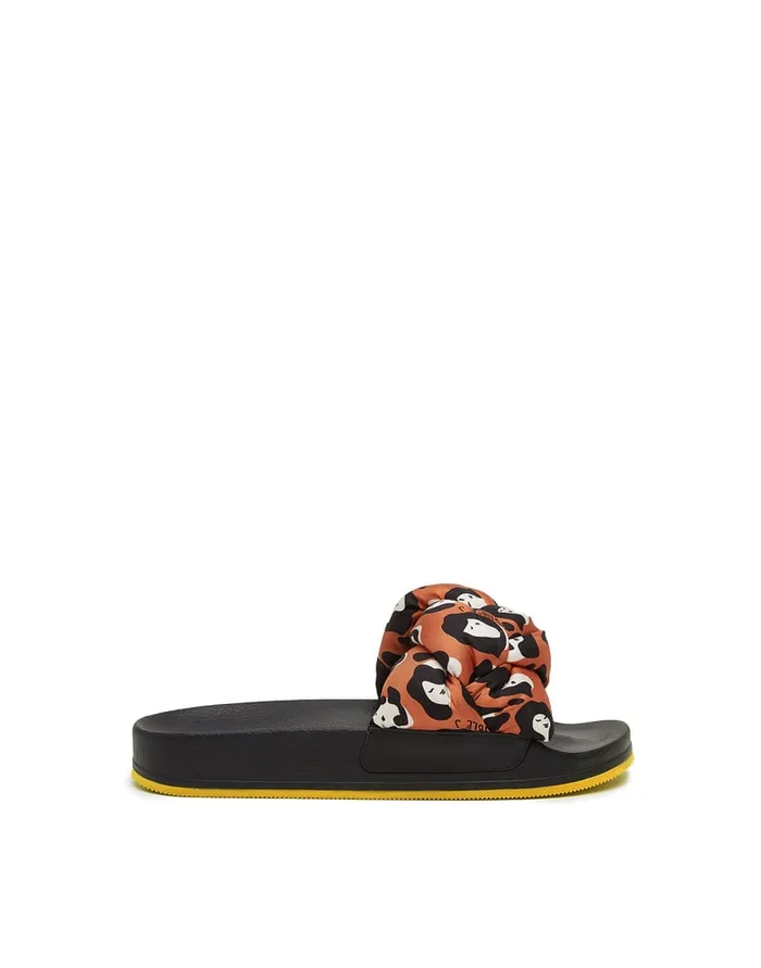 La Doublej Treccia Slides Lady Leopard In Twill Women Shoes