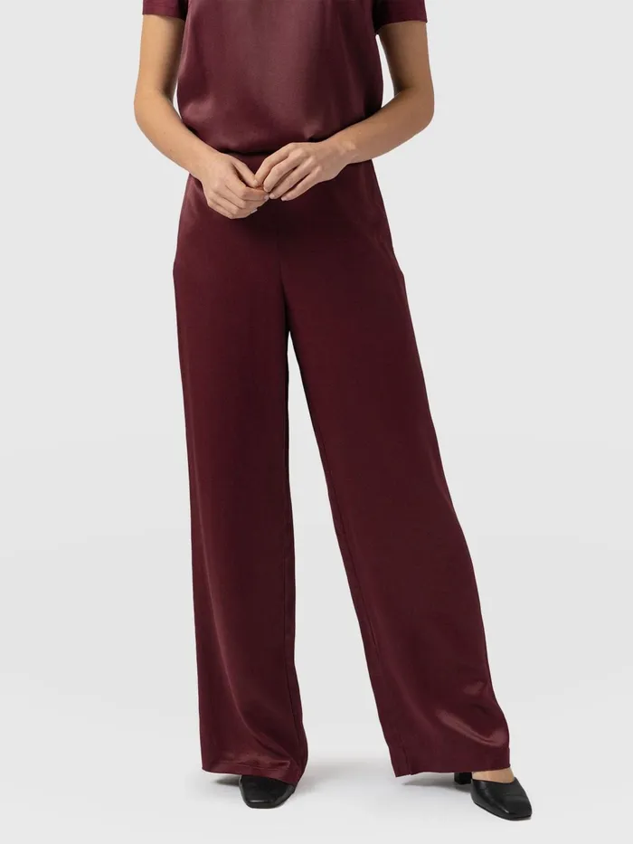 Langley Wide Leg Pant 8211 Maroon Maroon Women Saint And Sofia Pants