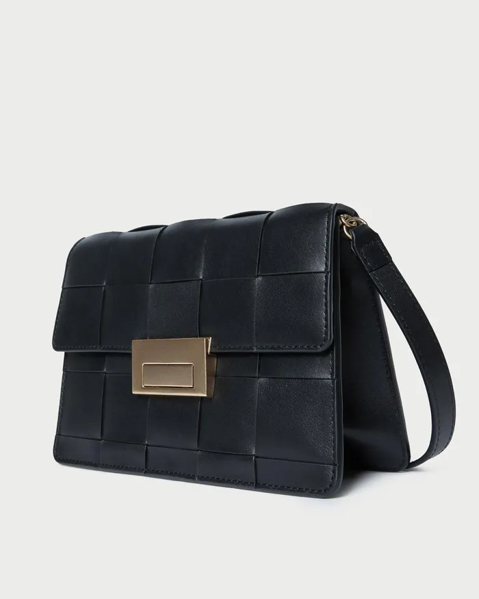 Loeffler Randall Delphine Black Woven Leather Shoulder Bag Women Shoulder Bags Loeffler Randall Delphine Black Woven Leather Shoulder Bag Women Shoulder Bags