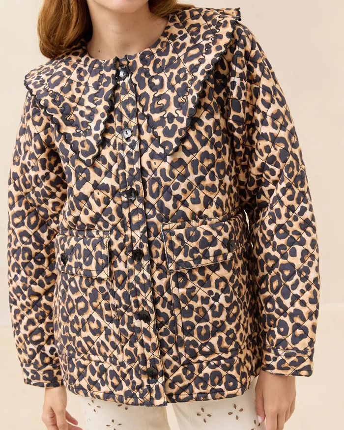 Loeffler Randall James Watercolor Leopard Workwear Jacket Women Outerwear Loeffler Randall James Watercolor Leopard Workwear Jacket Women Outerwear
