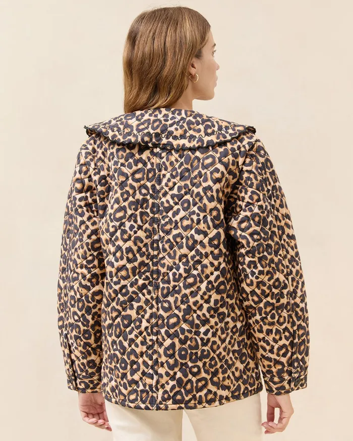 Loeffler Randall James Watercolor Leopard Workwear Jacket Women Outerwear Loeffler Randall James Watercolor Leopard Workwear Jacket Women Outerwear