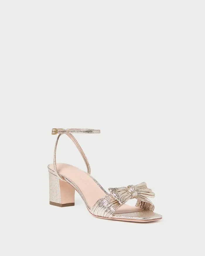 Loeffler Randall Kimora Champagne Pleated Bow Heel I Heeled Sandals I Footwear Women Heeled Sandals Loeffler Randall Kimora Champagne Pleated Bow Heel I Heeled Sandals I Footwear Women Heeled Sandals