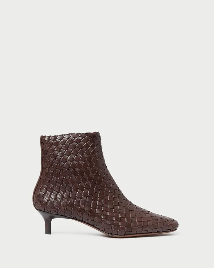 Loeffler Randall Marcella Espresso Woven Ankle Boot Women Boots
