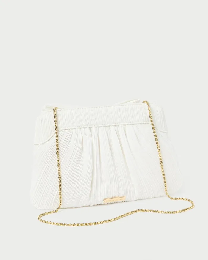 Loeffler Randall Rayne White Pleated Bow Clutch I Clutches I Handbags Women Clutches Loeffler Randall Rayne White Pleated Bow Clutch I Clutches I Handbags Women Clutches