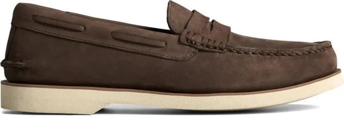 Men Authentic Original Double Sole Penny Loafer Brown Sperry Boat Shoes