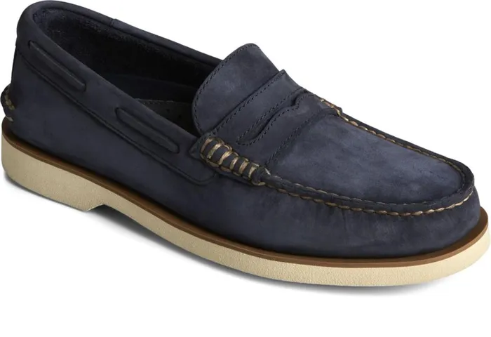 Men Authentic Original Double Sole Penny Loafer Navy Sperry Boat Shoes Men Authentic Original Double Sole Penny Loafer Navy Sperry Boat Shoes