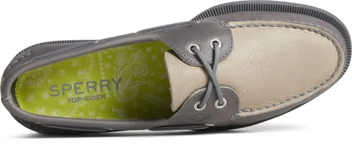 Men Authentic Original Tumbled Boat Shoe Grey Sperry Boat Shoes