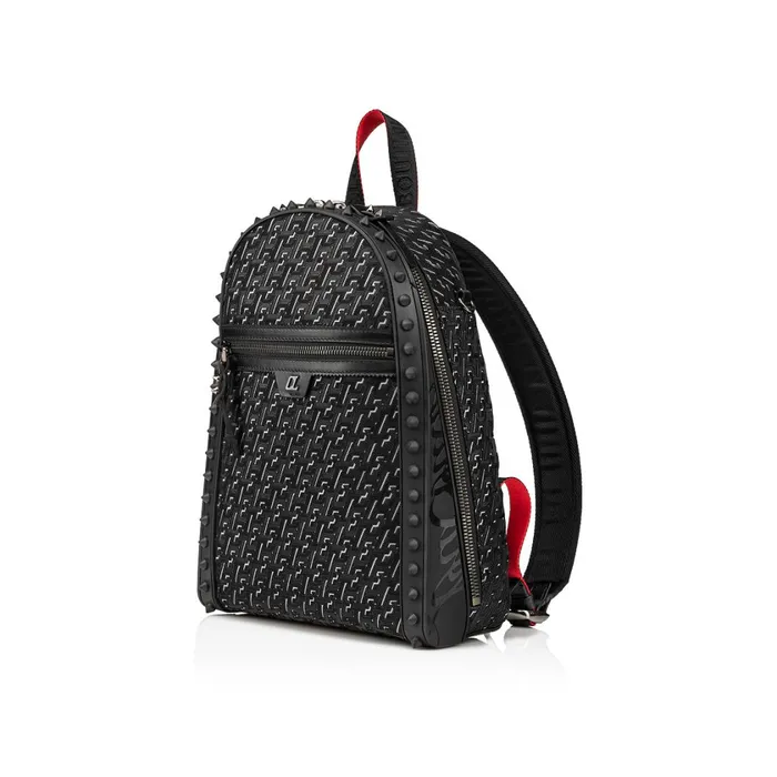 Men Backparis Small Backpack 8211 Coated Canva Techno CL And Rubber 8211 Black Black Christian Louboutin Backpacks
