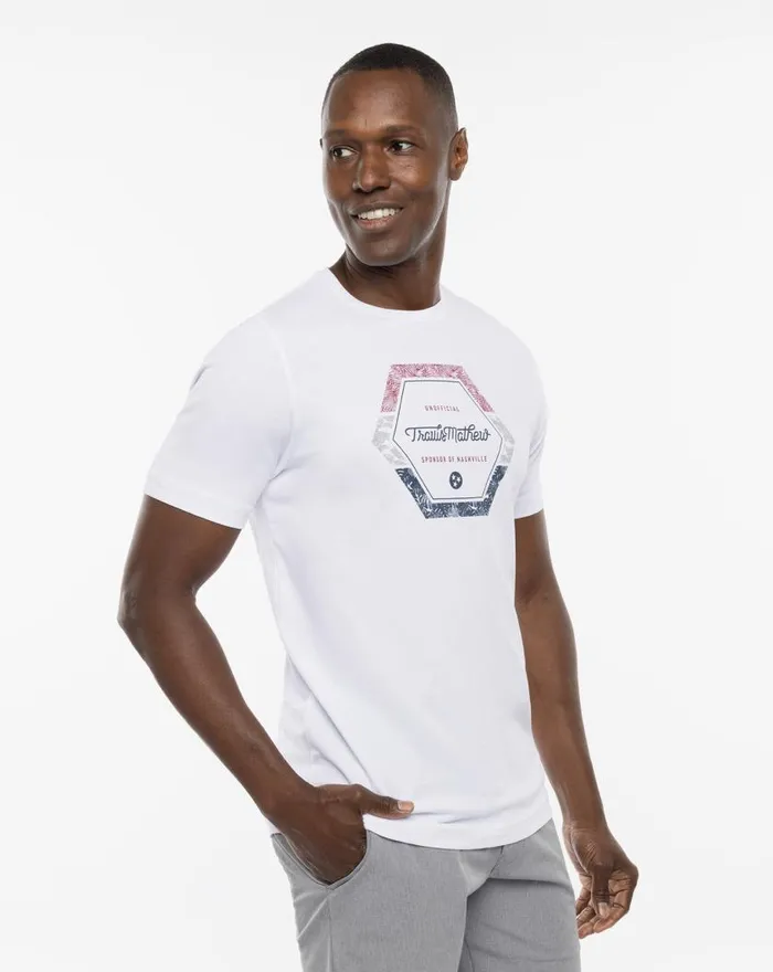Men BARBEQUE KING TEE White TravisMathew Tees