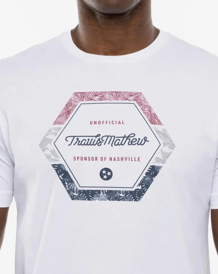 Men BARBEQUE KING TEE White TravisMathew Tees