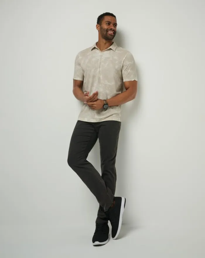 Men BARREL BREAK POLO Oxford Tan TravisMathew Polos