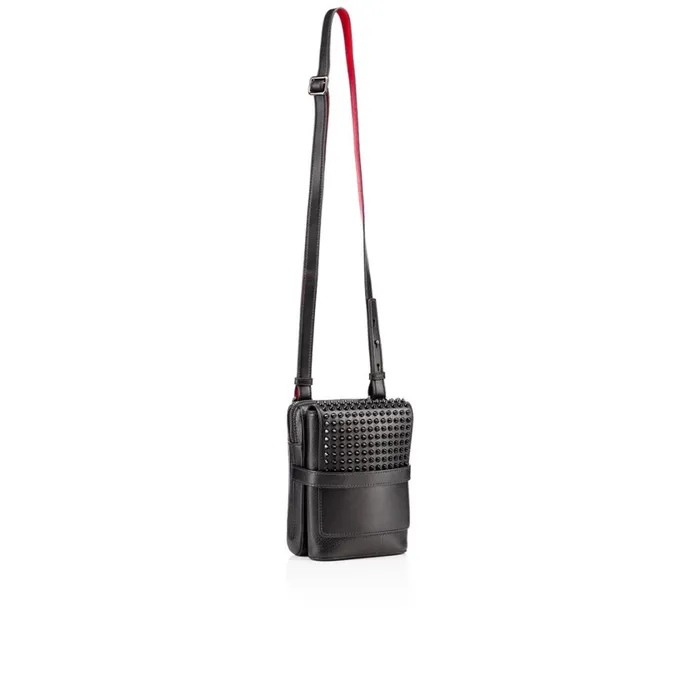 Men Benech Reporter Reporter Bag 8211 Calf Leather And Spikes 8211 Black Black Christian Louboutin Crossbody Bags