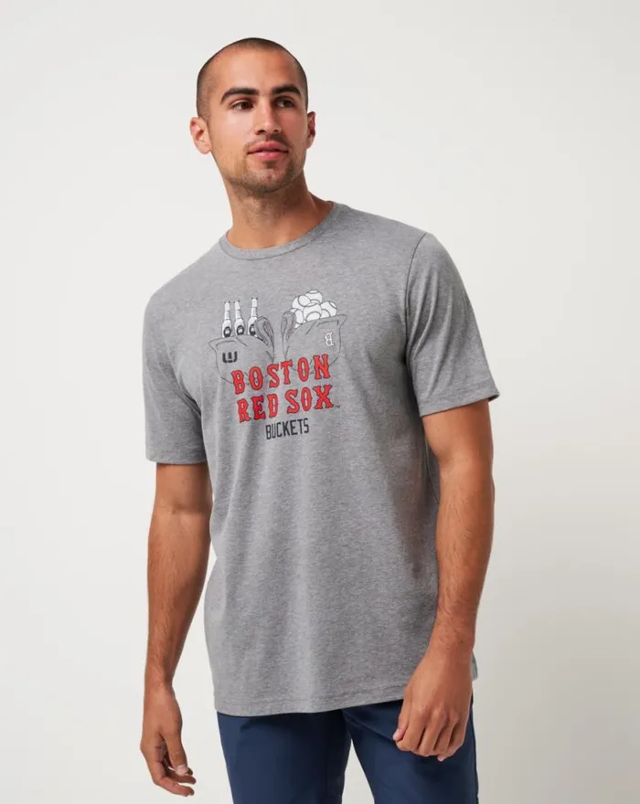 Men BOSTON RED SOX STRIKE ONE TEE Heather Grey TravisMathew Tees
