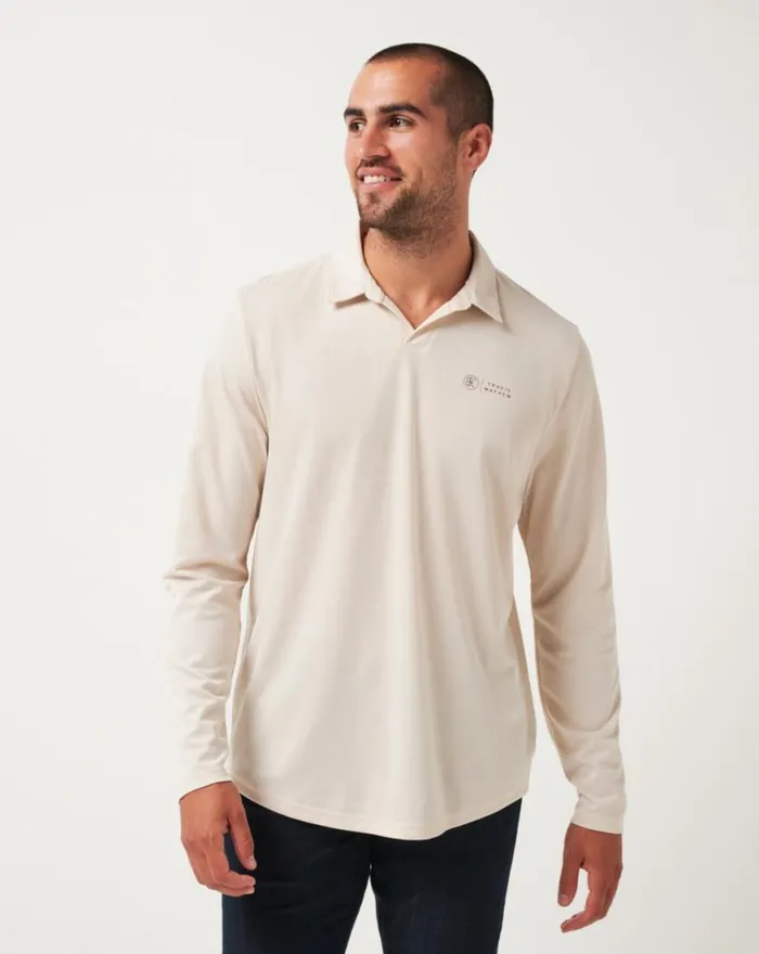 Men BURNLEY RUN AWAY POLO Moonbeam TravisMathew Polos