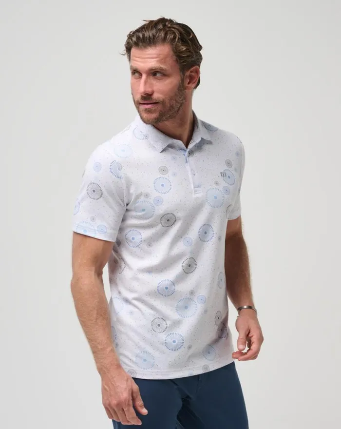 Men CAUGHT INSIDE POLO White TravisMathew Polos