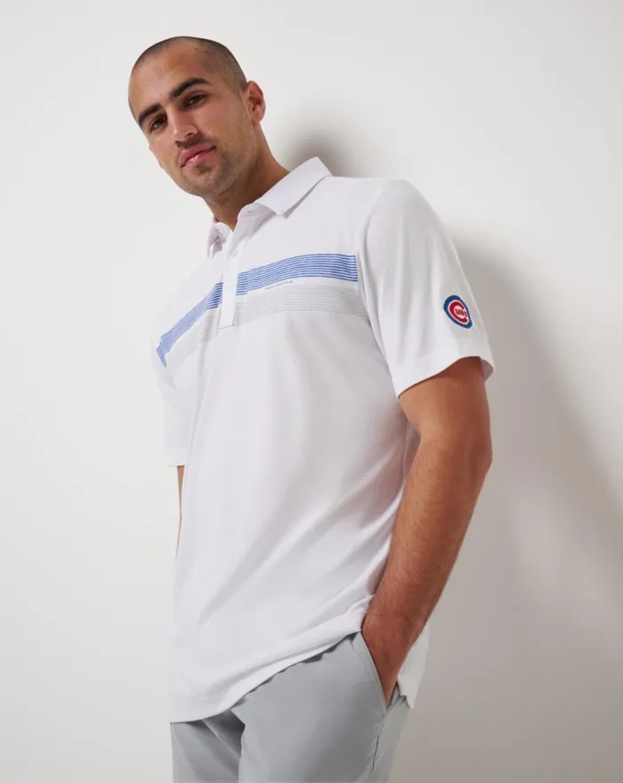 Men CHICAGO CUBS TOP RECRUIT POLO White TravisMathew Polos