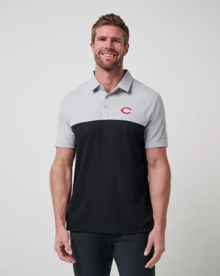 Men CINCINNATI REDS HOME RUN LEADER POLO Heather Greyblack TravisMathew Polos Men CINCINNATI REDS HOME RUN LEADER POLO Heather Greyblack TravisMathew Polos