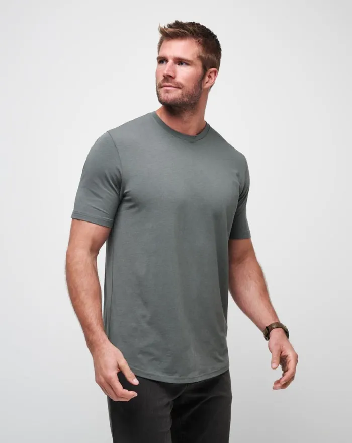 Men CLOUD CREW TEE Dark Olive TravisMathew Tees