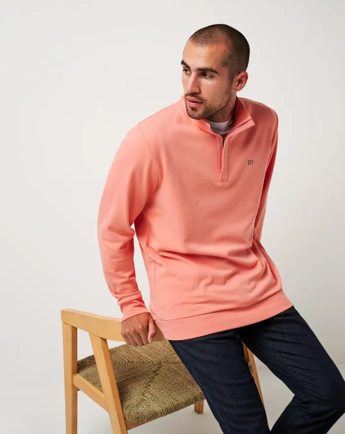 Men CLOUD QUARTER ZIP 20 Terra Cotta TravisMathew Quarter Zips