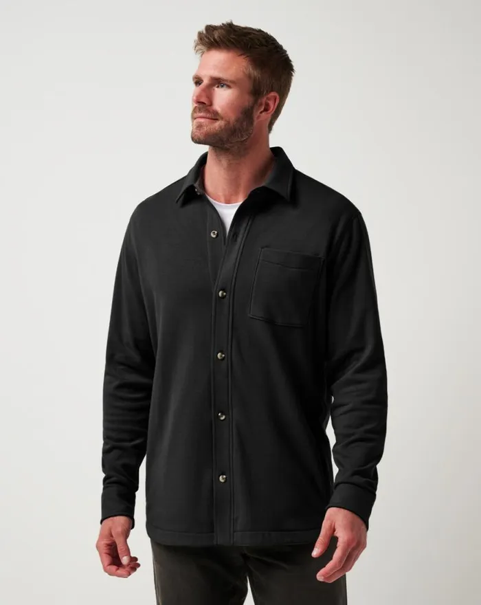 Men CLOUD SHIRT JACKET Black TravisMathew ButtonUps