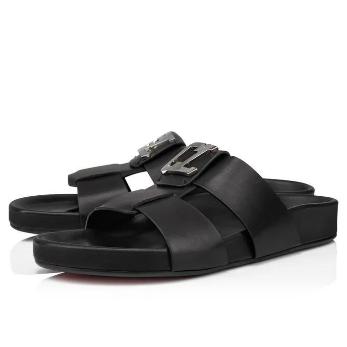 Men Dhabubizz Mules 8211 Calf Leather 8211 Black Black Christian Louboutin Sandals and Espadrilles Men Dhabubizz Mules 8211 Calf Leather 8211 Black Black Christian Louboutin Sandals and Espadrilles
