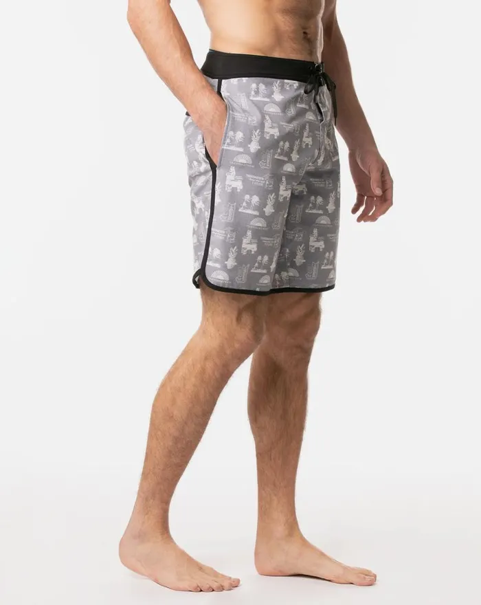 Men EL FIESTERO BOARDSHORT Heather Grey TravisMathew Boardshorts