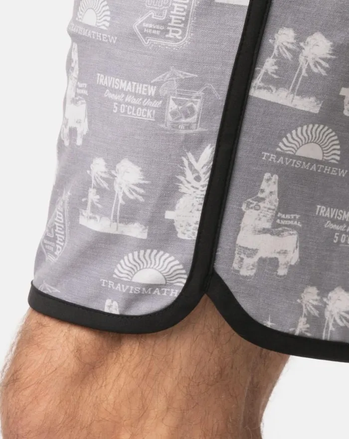 Men EL FIESTERO BOARDSHORT Heather Grey TravisMathew Boardshorts