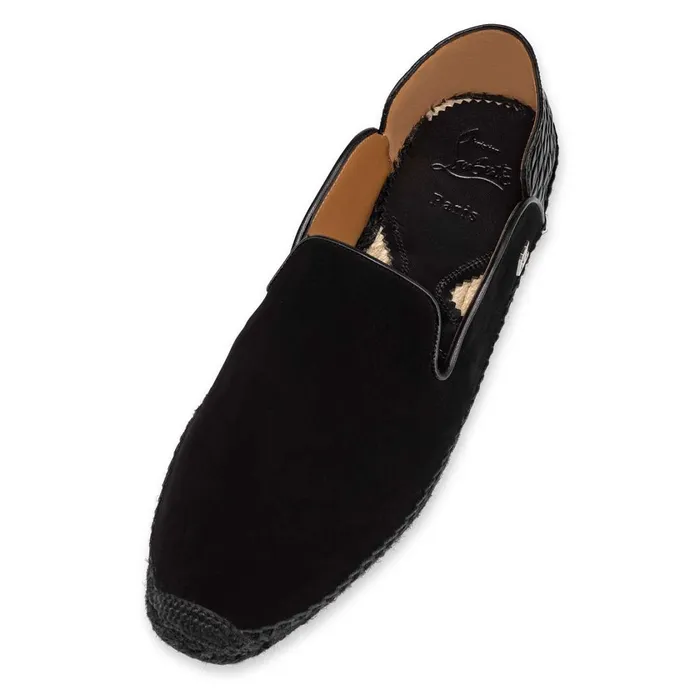 Men Espadon Espadrilles 8211 Calf Leather And Alligator Embossed Calf Leather 8211 Black Black Christian Louboutin Sandals and Espadrilles