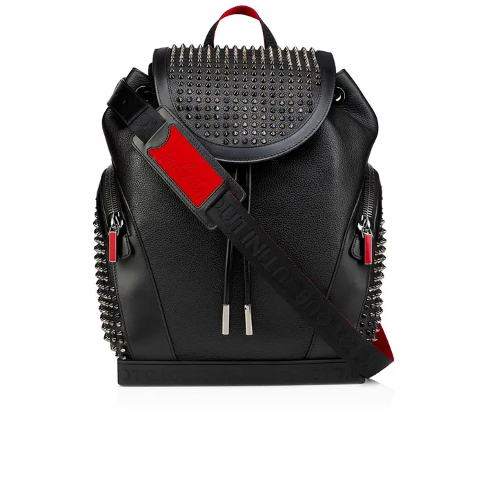 Men Explorafunk Backpack 8211 Grained Calf Leather 8211 Black Black Christian Louboutin Backpacks Men Explorafunk Backpack 8211 Grained Calf Leather 8211 Black Black Christian Louboutin Backpacks