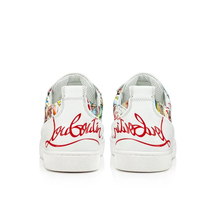 Men Fun Louis Junior Sneakers 8211 Patent Calf Comics Print 8211 Multicolor Multicolor Christian Louboutin Low Top Sneakers