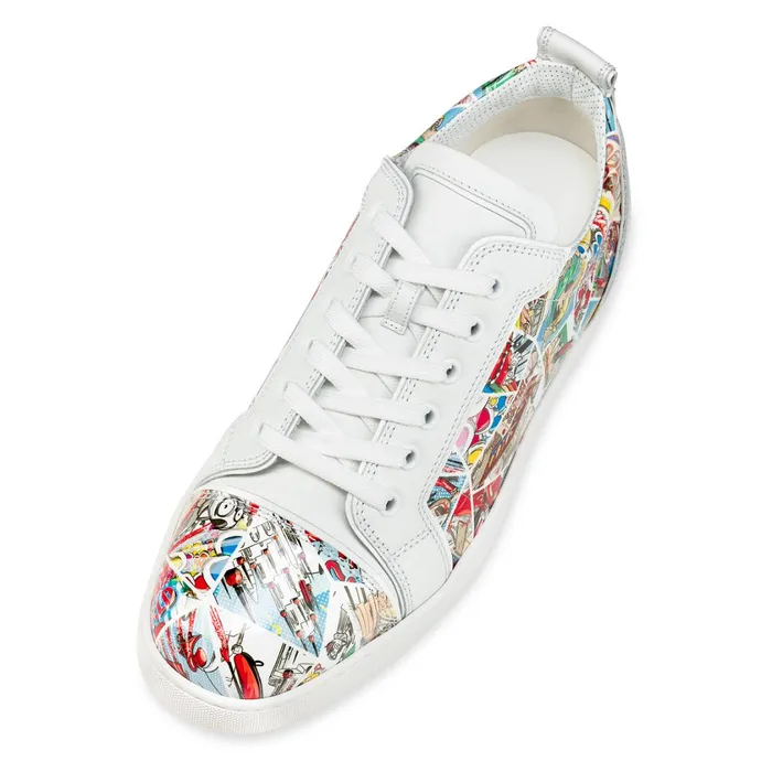 Men Fun Louis Junior Sneakers 8211 Patent Calf Comics Print 8211 Multicolor Multicolor Christian Louboutin Low Top Sneakers