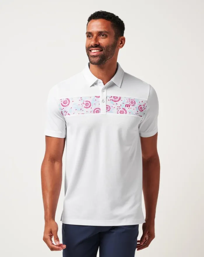 Men GOOD GOOD FLOURISH POLO White TravisMathew Polos