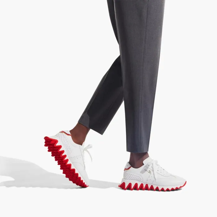 Men Loubishark Man Sneakers 8211 Calf Leather 8211 White White Christian Louboutin Low Top Sneakers