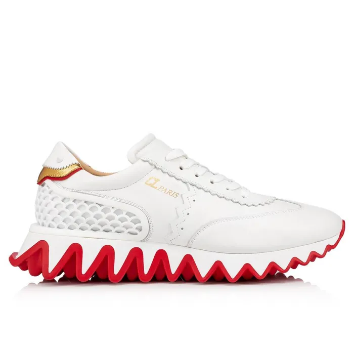Men Loubishark Man Sneakers 8211 Calf Leather 8211 White White Christian Louboutin Low Top Sneakers
