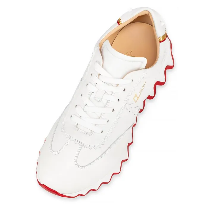 Men Loubishark Man Sneakers 8211 Calf Leather 8211 White White Christian Louboutin Low Top Sneakers