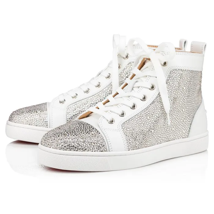 Men Louis Hightop Sneakers 8211 Suede And Strass 8211 White White Christian Louboutin High Top Sneakers Men Louis Hightop Sneakers 8211 Suede And Strass 8211 White White Christian Louboutin High Top Sneakers