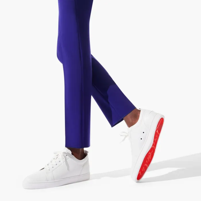 Men Louis Junior Sneakers 8211 Calf Leather 8211 White White Christian Louboutin Low Top Sneakers