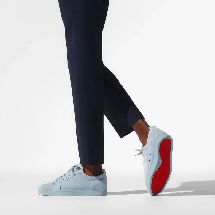 Men Louis Junior Sneakers 8211 Veau Velours 8211 Paseo Blue Christian Louboutin Low Top Sneakers