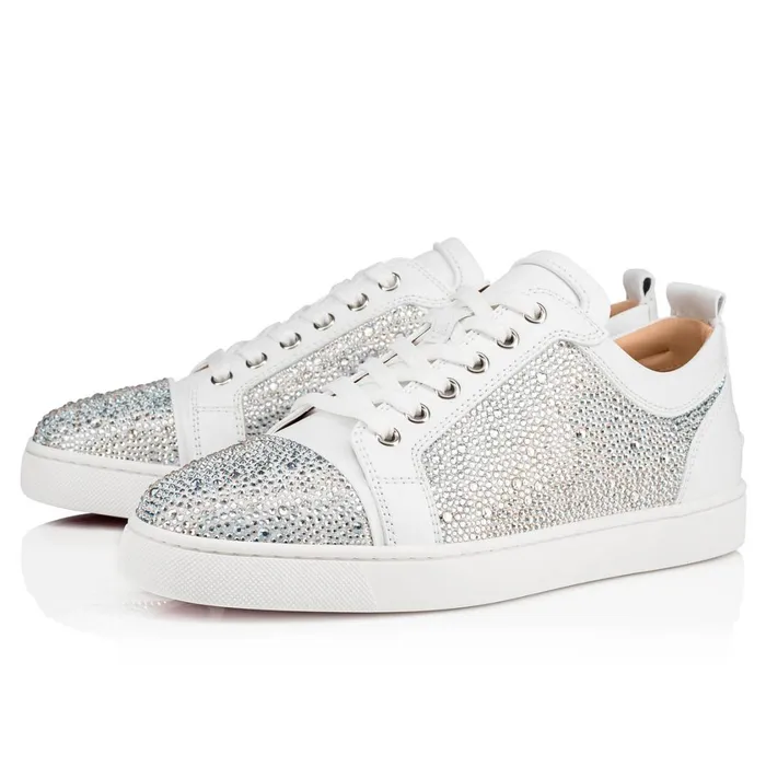 Men Louis Junior Strass Sneakers 8211 Suede And Strass 8211 Silver Silver Christian Louboutin Low Top Sneakers Men Louis Junior Strass Sneakers 8211 Suede And Strass 8211 Silver Silver Christian Louboutin Low Top Sneakers