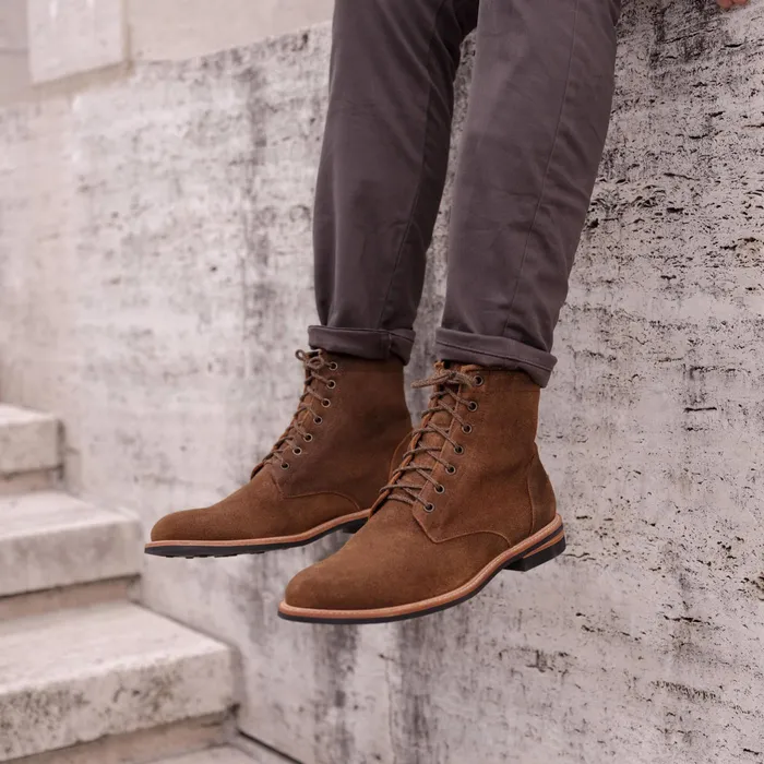Men Nisolo Boots AllWeather Andres Boot Waxed Brown