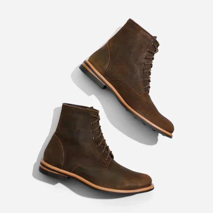 Men Nisolo Boots AllWeather Andres Boot Waxed Brown