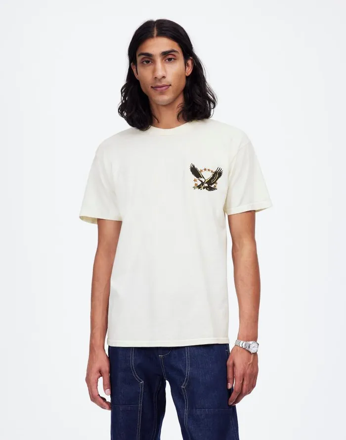 Men One Of These Days Screaming Eagle Graphic Tee Bone Madewell Tees