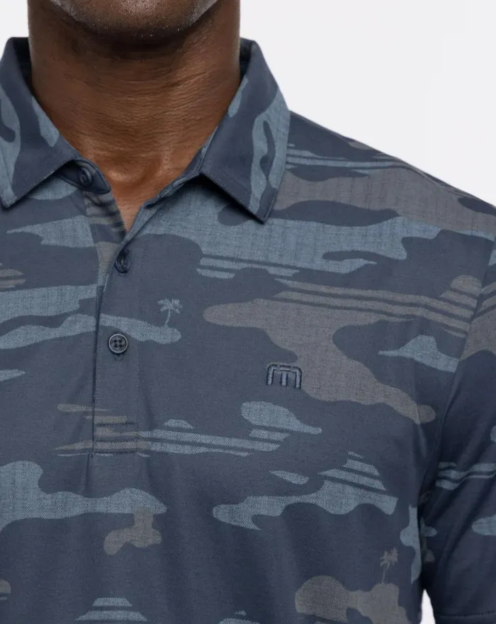 Men OPEN CAMO POLO Blue Nights TravisMathew Polos