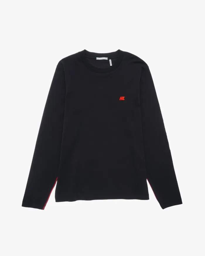 Men Piped Tee Black Helmut Lang TShirts